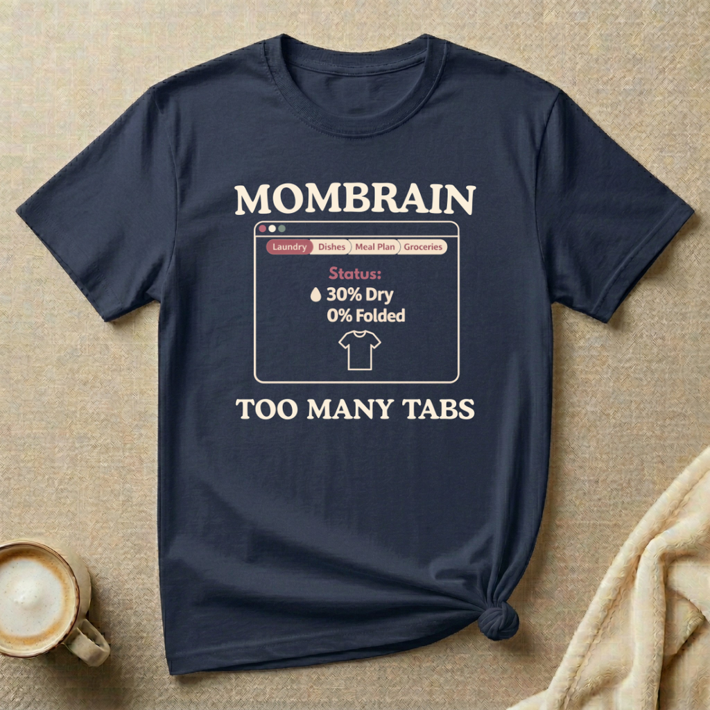 Mom Brain Too Many Tabs (Laundry) – Mom Life T-Shirt