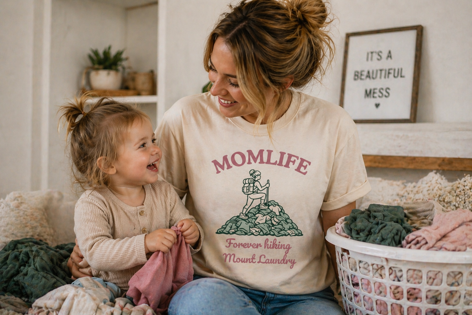 Forever Hiking Mount Laundry – Mom Life T-Shirt