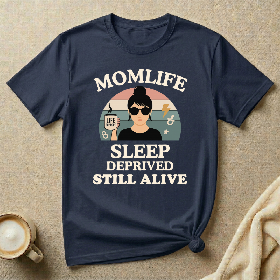 Sleep Deprived Still Alive Mom Life T-Shirt